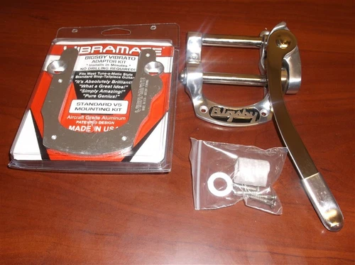 NEW Bigsby B5 With V5 Vibramate Quick Mount Kit - POLISHED ALUMINUM