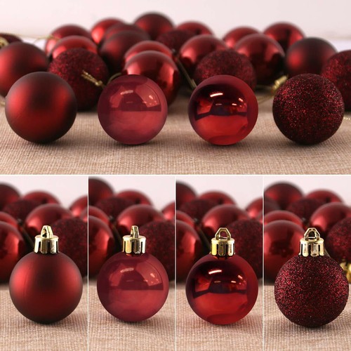 Christmas Hang Balls Xmas Tree Ornaments Hanging Ball Shatterproof 24 Pack New - Bild 339 von 343