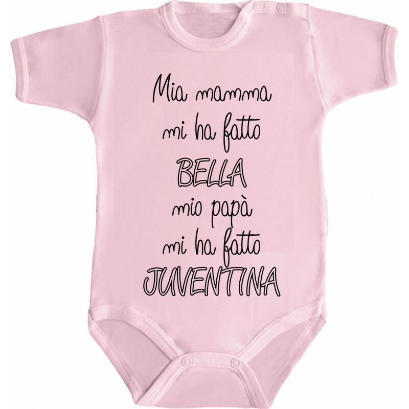 Body Neonato In Cotone - 'Bella Come La Mamma, Milanista Come Il Papà' - Manica Corta, Idea Regalo - Foto 14