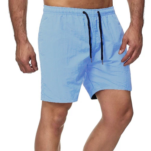 Herren Freizeit Lose Shorts Taschen Kordelzug Einfarbig Strand Basic Shorts - Bild 4 von 64