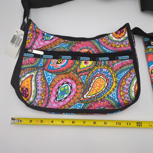 Lesportsac Deluxe Everyday Bag Y2k & Cosmetic Bag Paisley Multicolor NWT - Picture 4 of 6
