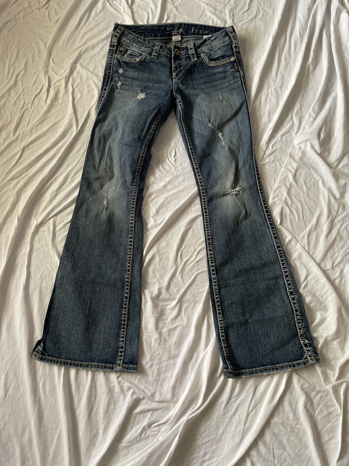 Silver Jeans Frances Distressed Bootcut Denim Jeans W26/L31