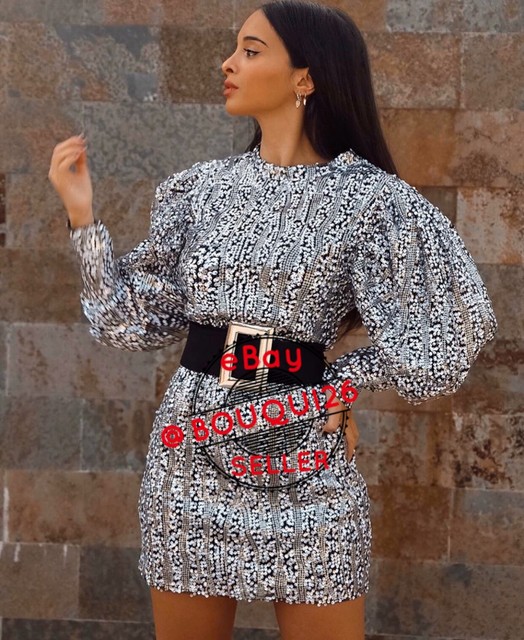 zara sequin dress ebay