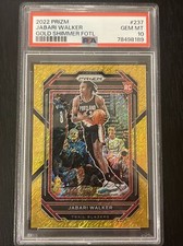 2022 Prizm Jabari Walker Rookie GOLD SHIMMER  FOTL #237 /10 PSA 10 GEM MT RC🔥