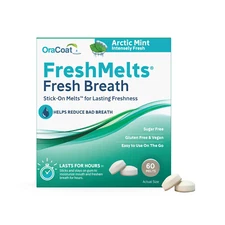 OraCoat Freshmelts Fresh Breath Stick-On Melts for Lasting Freshness, Sugar Free
