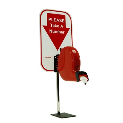 B80 Turn-O-Matic Take A Number Ticket Dispenser Kit - Free Ticket Roll