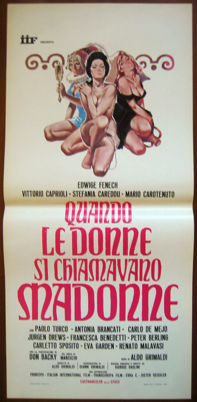 Locandina originale film Quando le donne si chiamavano madonne (1972) - Regia di Aldo Grimaldi