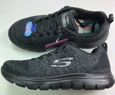 Skechers Flex Appeal 2.0 HighEnergy/Womens/Memory Foam/Air-Cooled/Black/Charcoal