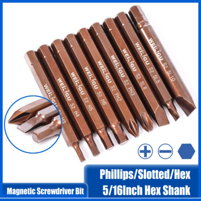 S2 Impact Drill Driver Phillips/Slotted/Hex Screwdriver Holder Bits 5/16'' Shank