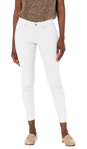 New HUE Ultra Soft Denim Skimmer Leggings White Real Back Pockets Size L - Picture 2 of 9