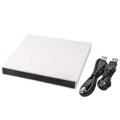 USB CD ROM Laufwerk extern weiß Slim Notebook PC Laptop Computer CD-Drive
