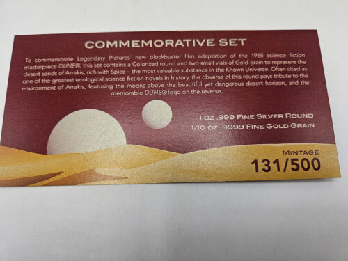 🌟 DUNE® 1/10 oz .9999 Gold 1 oz .999 Silver Spice Melange Set - Mintage #/500 - Picture 3 of 5