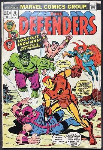 The Defenders #9 (Marvel 1973) VG 4.0 Avengers/Defenders War!