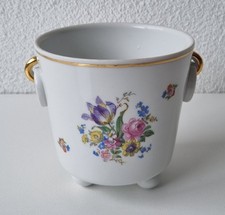 Sch&ouml;ner Metzler & Ortloff Porzellan Blumen&uuml;bertopf - Blumenmuster um 1930/40 - 2