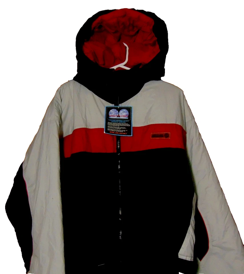 WEATHER CONTROL MENS BLACK,RED,GRAY INSULATED SNOWMACHINE HOOD SUIT COVERALLS~XL - Image 2 of 4