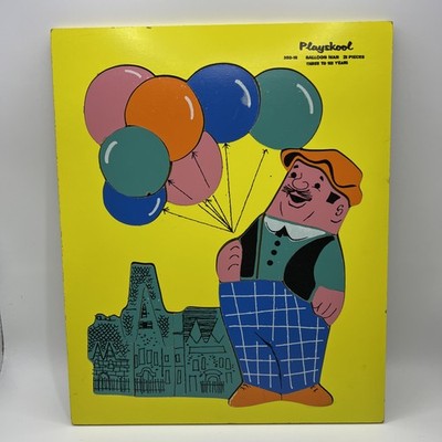 SIFO - Vintage Wood Puzzle - Balloon Man - Wooden Preschool Toddler Jigsaw