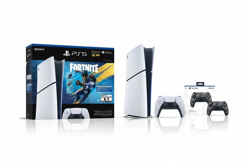 PS5 Digital Edition Fortnite Bundle + PS5 DualSense GrayCamouflage Controller