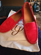 M GEMI Felize Red Suede Driving moc Loafers Shoes womens 41  10  Made In Italy