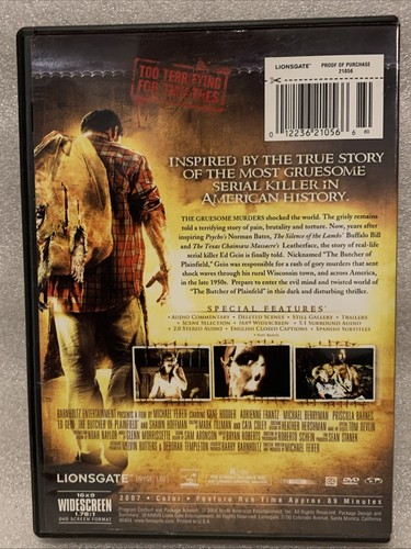 Ed Gein: The Butcher of Plainfield (DVD, 2007) Widescreen Kane Hodder - Bild 2 von 3