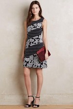 Anthropologie Maeve Women's Sleeveless EFFEMY JACQUARD SHIFT DRESS  Size Small