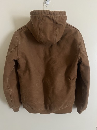 Carhartt Quilted Lined Brown Hooded Jacket Size Youth S 4/6 - Picture 5 of 5