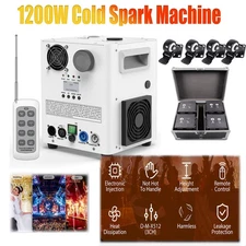 Cold Spark Machine 1200W Stage Effect DMX Firework Wedding 18ft Free Power NEW