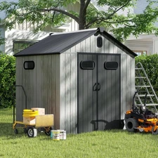 6X6FT Outdoor Storage Shed Outside Resin Shed Tool Shed For Bike Garden Patio