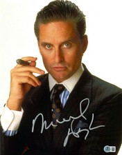 Michael Douglas Signed Autograph Wall Street 11X14 Photo BAS Beckett