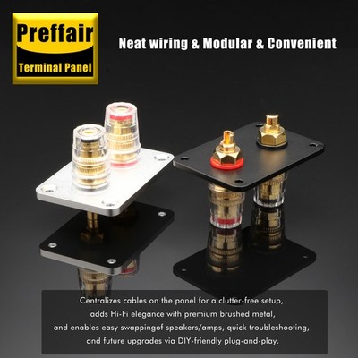 Aluminum Banana Jack Sockets Plate Binding Post Speaker Panel Terminal Box NEW