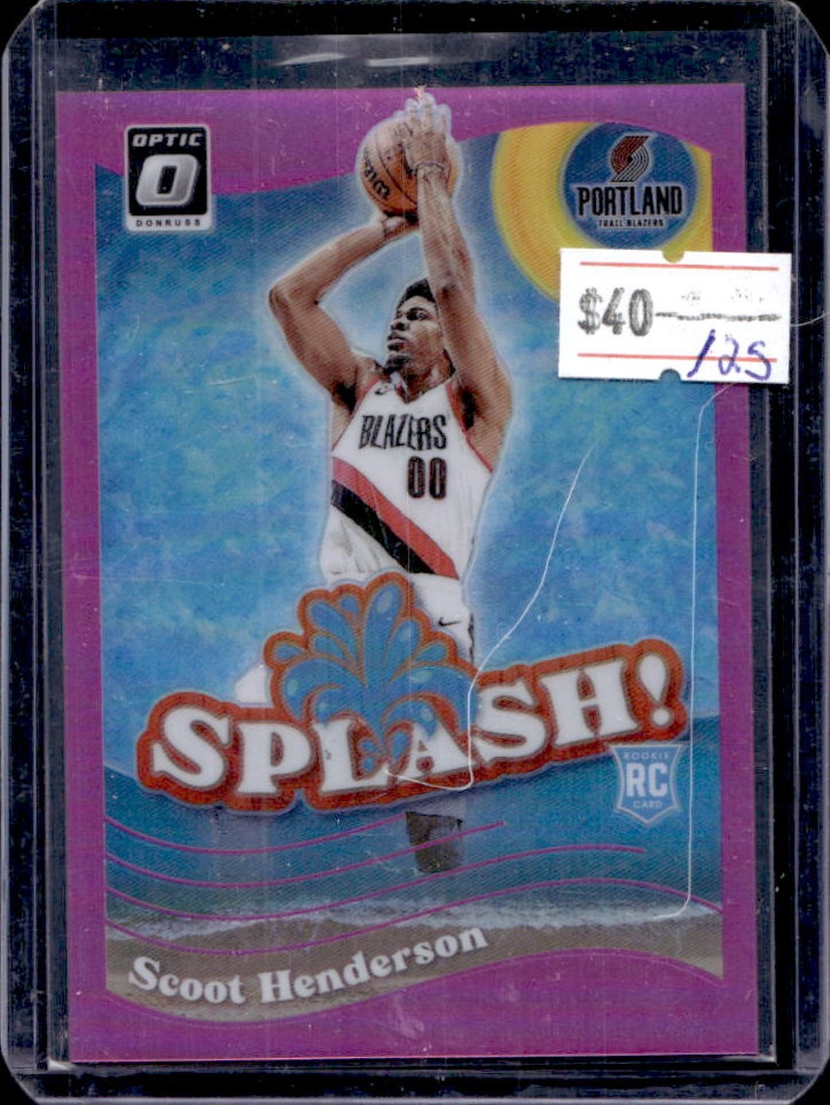 2023-24 Donruss Optic Scoot Henderson Splash RC Pink #10/25 Trail Blazers