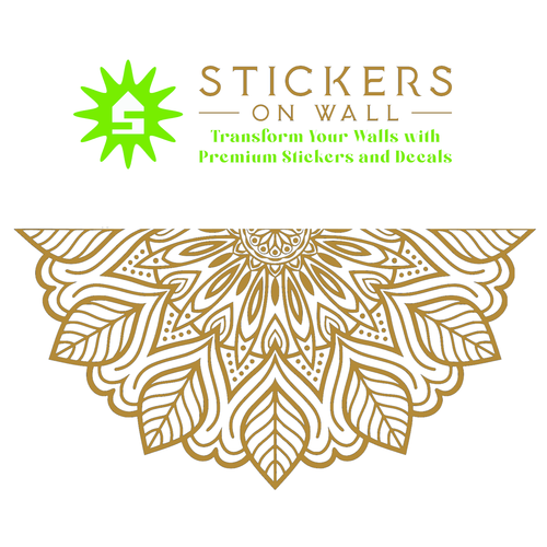 Boho Half Mandala Wall Sticker Feature Wall Removable Vinyl Decal - Picture 18 of 24
