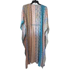 Lovestitch Take me to Coachella Paisley Maxi Kimono Turquoise Swim Cover 