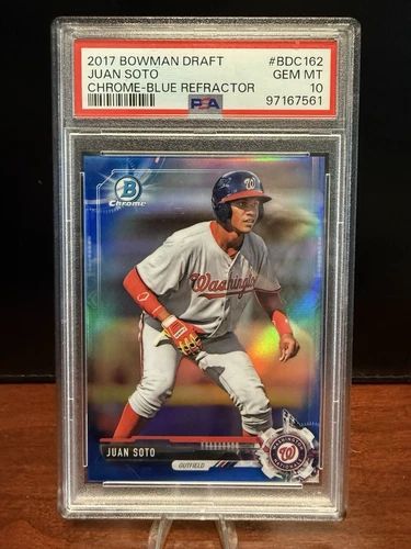 2017 Bowman Draft - Juan Soto Chrome Blue Refractor /150 #BDC-162 PSA 10 💎