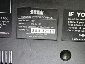 Sega Genesis 16-Bit Console Gaming System Only Black 1601