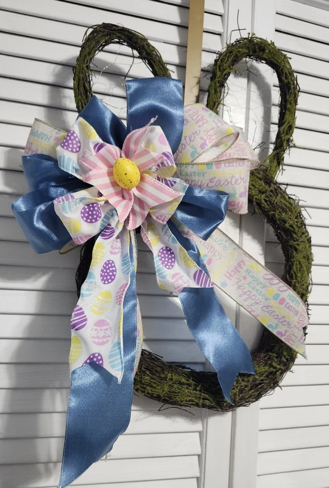 Enorme Arco Corona Azul Satén Cinta Linterna Topper Decoración Huevo Envío Gratis Foto 2 de 4