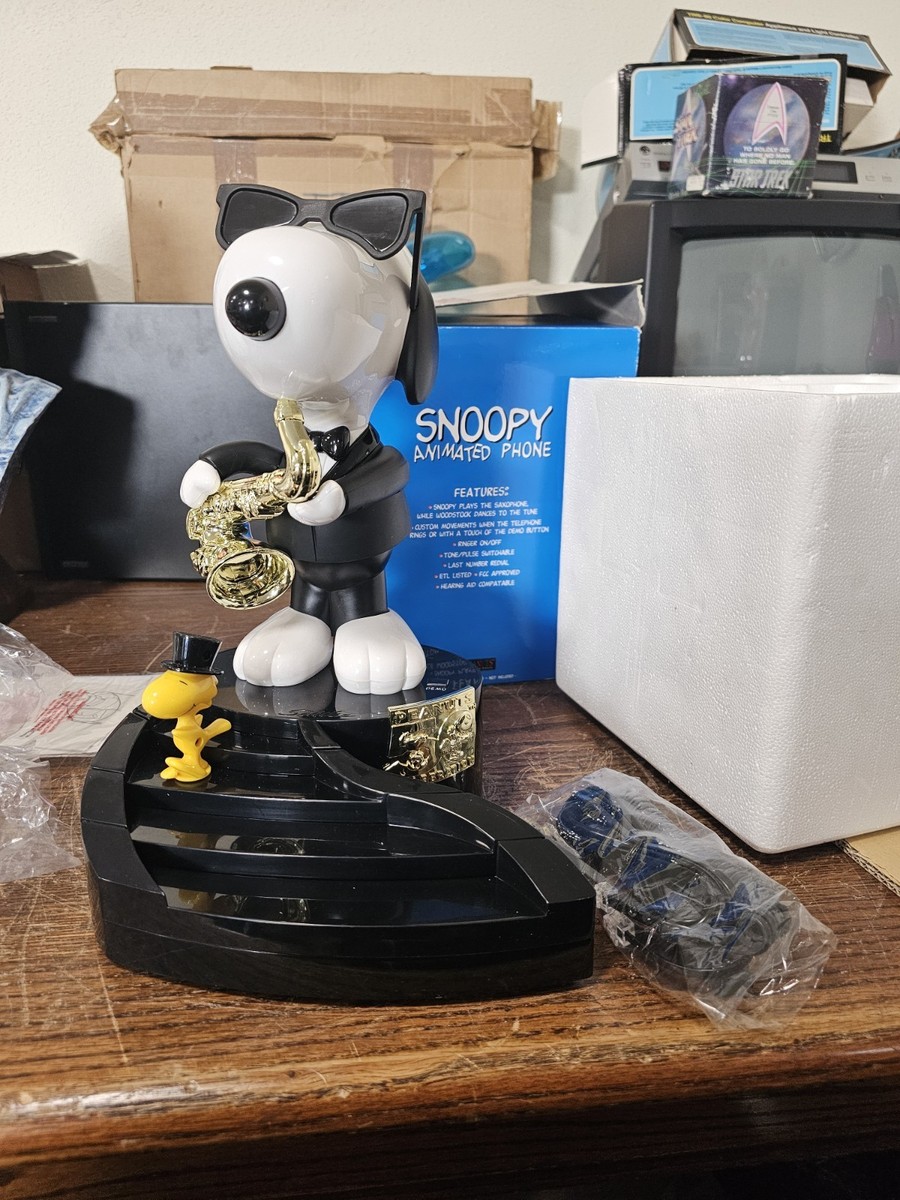 Snoopy Saxophone 50th Anniversary Animated Musical Phone. See