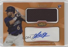 2013 Topps Finest Jumbo Relic Rookie Refractor Orange 41/99 Adam Eaton Auto a2v