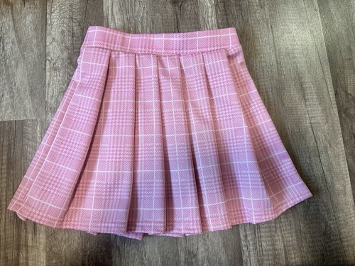 Checkered Pink Plaid Girls School Skirt - Picture 2 of 5
