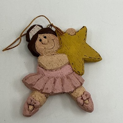 EDDIE WALKER Christmas Ornament Ballerina Pink Star 3  Signed