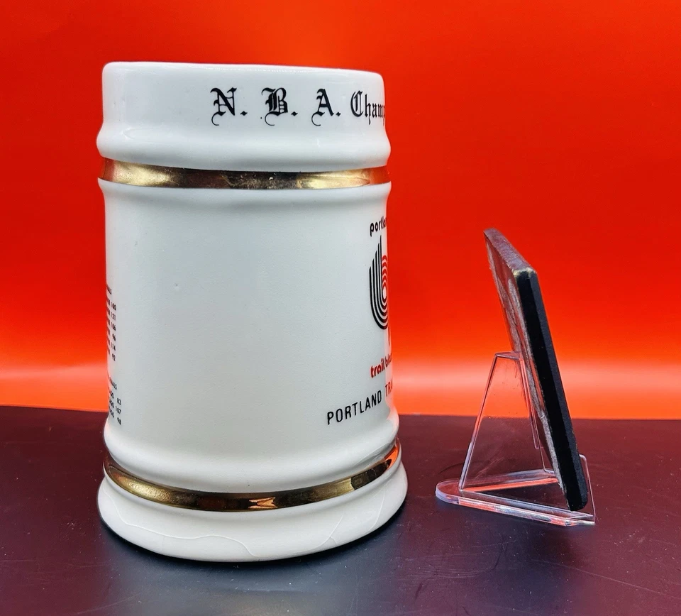 Portland Trail Blazers 76-77 NBA Championship Stein & team Printed Plaque. - Image 2 of 4