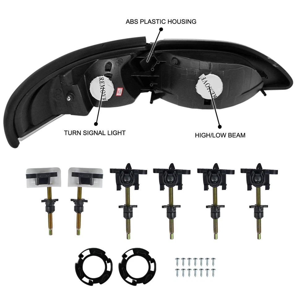 Fits 1994-1998 Ford Mustang 1PC Style Headlights Corner Signal Lamps Left+Right Foto 4 de 4