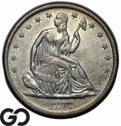 1877-S Seated Liberty Half Dollar, Choice AU+ Tougher Date San Francisco Issue!