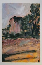 Original acrylic  abstract painting  A3 watercolour paper,  Thai Beach