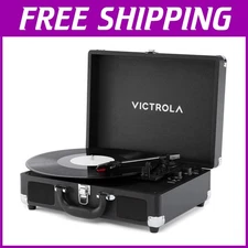 Compact Bluetooth Suitcase Turntable with Powerful Speakers