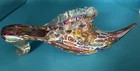 Murano Millefiori Art Glass Slipper/High Heel Shoe Frosted Ruffle Vintage