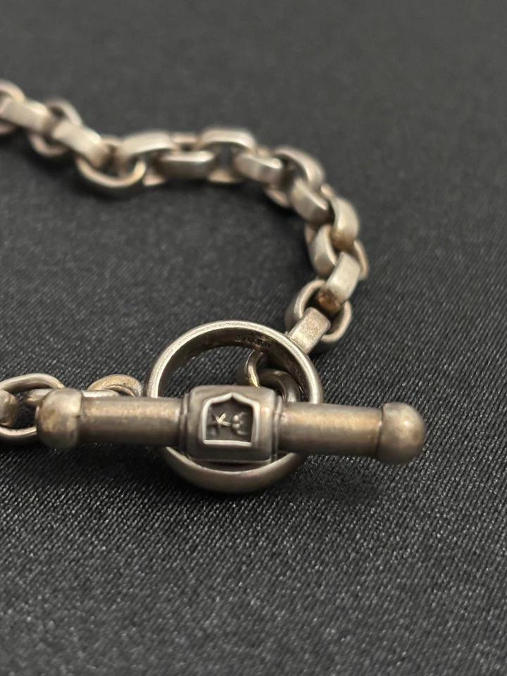 VINTAGE B. KIESELSTEIN-CORD 925 STERLING SILVER 7.5" TOGGLE CLASP BRACELET 1999 - Image 3 of 4