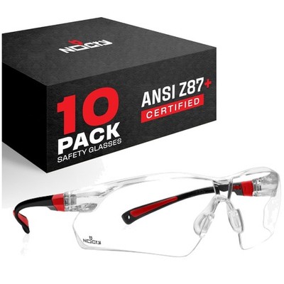 Nocry UV Protection Safety Glasses - 10 Pack, Adjustable Fit