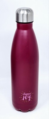 Insulated Stainless Steel Water Bottle 25oz Pomegranate Satin Pink ''Choose Joy'' 