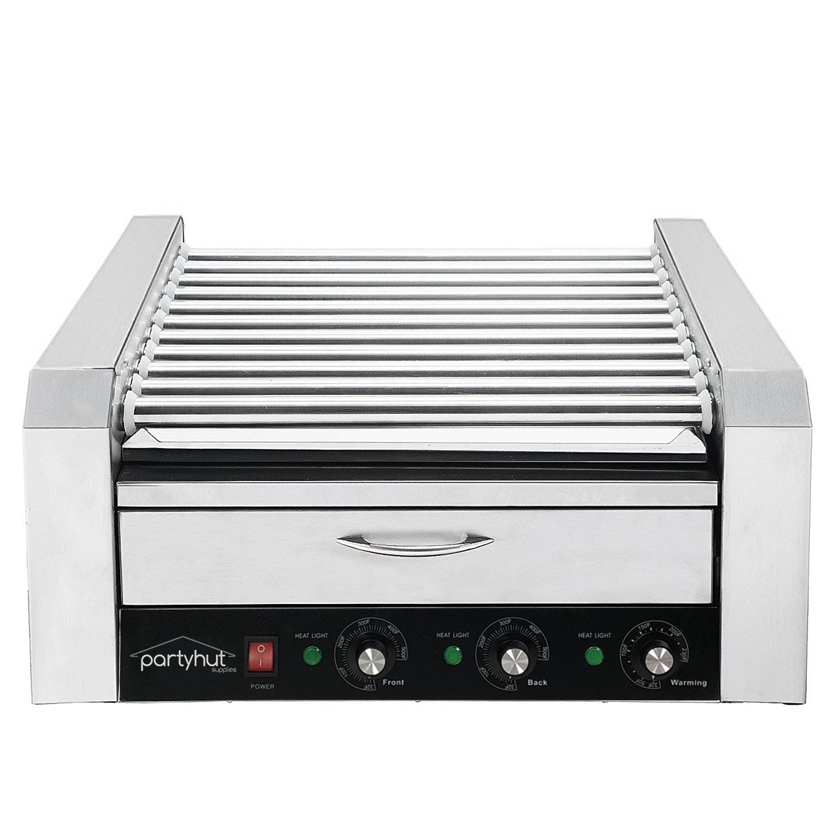 Commercial Hot Dog Machine 11 Roller and 30 Hotdog Grill Cooker with Bun Warmer