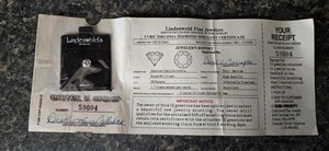 Lindenwold 1 Carat Cubic Zirconia Simulated Round Diamond, 1990, Vintage